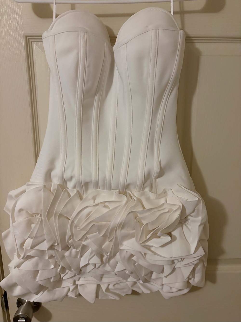 Fashion Nova Blessed Beauty Ruffle Rosette Bandage Mini Dress - Picture 6 of 8
